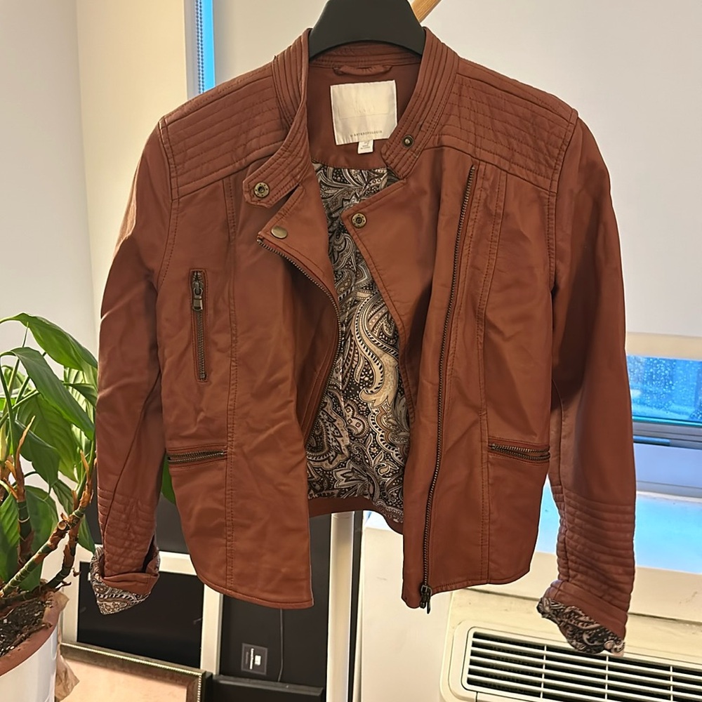Anthropologie Vegan Leather Moto Jacket